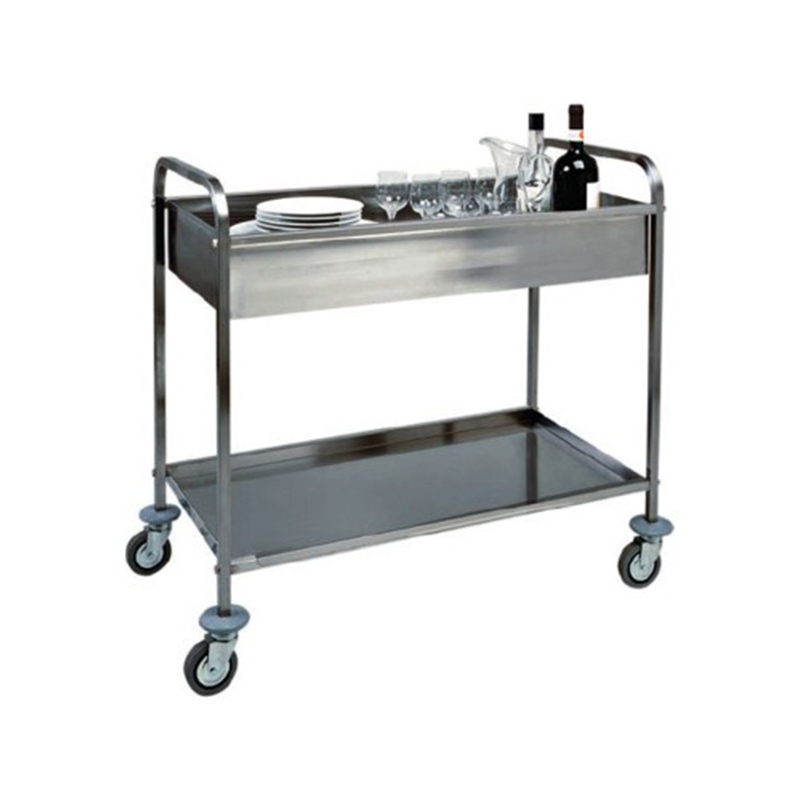 Carrello inox con vasca da sbarazzo V2