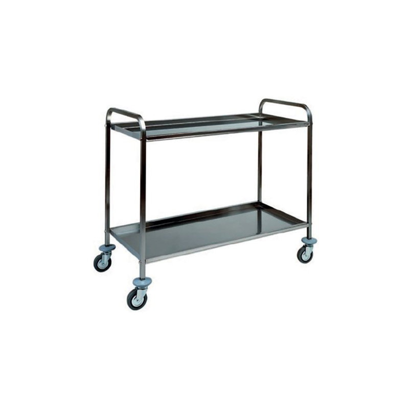Carrello inox - 2 PIANI PIEGATI V5