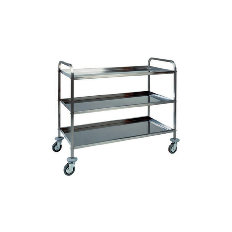 Carrello inox - 3 PIANI PIEGATI V4