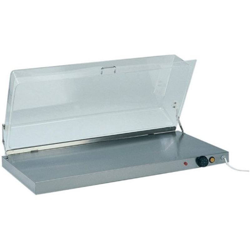 Piano caldo inox C/CUPOLA PLX 90x45x20H