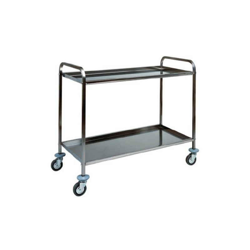 Carrello inox - 2 PIANI STAMPATI V8
