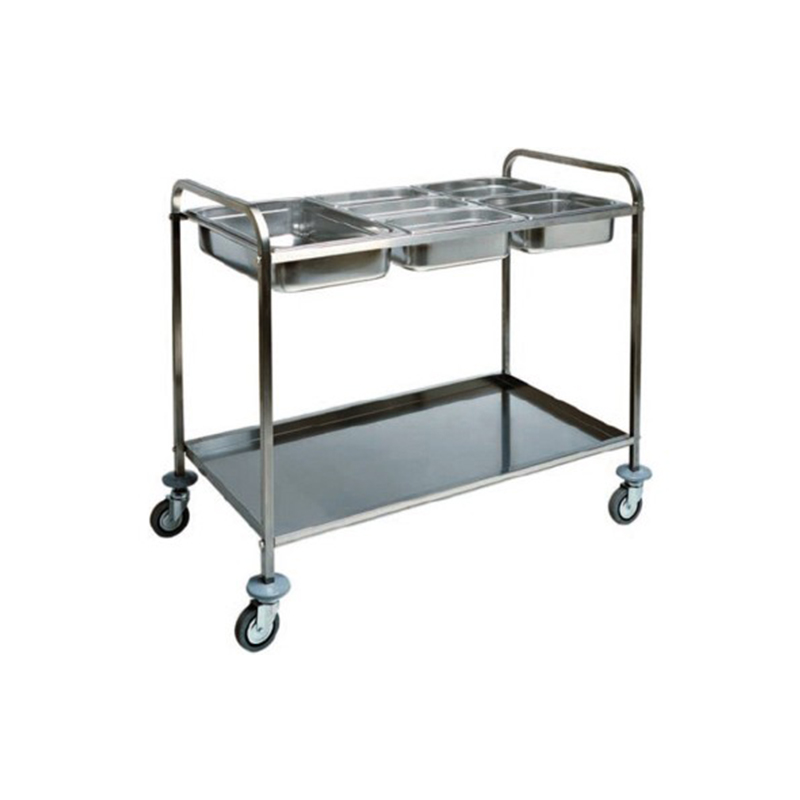 Carrello inox porta bacinelle- 3xGN1/1-6x GN1/2-9x GN1/3 V3