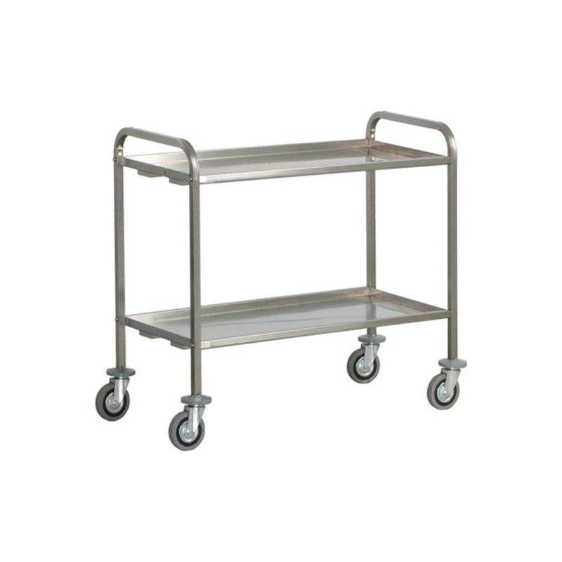 Carrello inox trasporto pesante - 2 PIANI V4