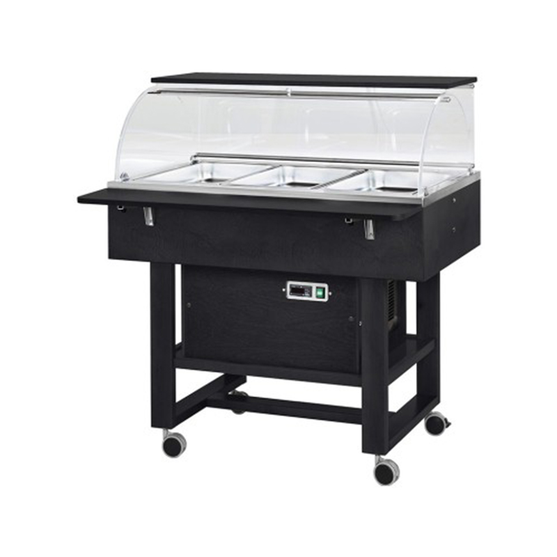 Carrello refrigerato legno 3x1/1 CUPOLA SEMICIRCOLARE - WENGE'