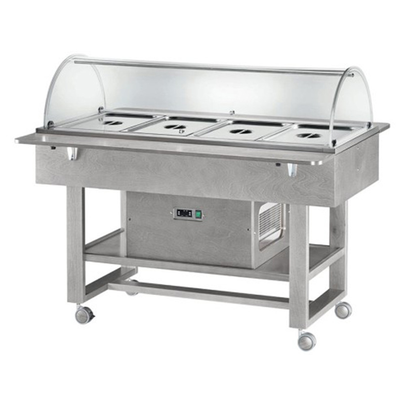 Espositore refrigerato legno 4xGN1/1 CUPOLA TONDA - WENGE'