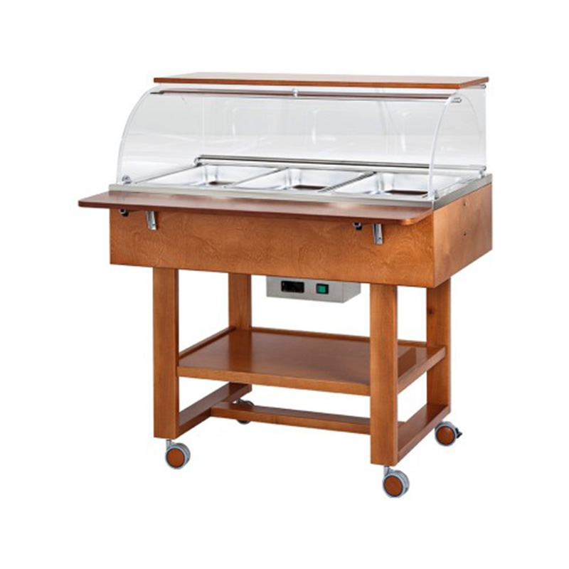 Carrello legno bagnomaria 3xGN1/1 - CUPOLA - CENERE