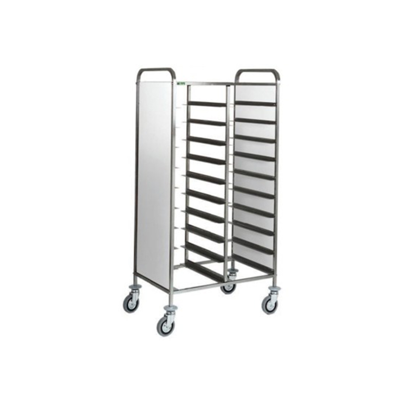 Carrello inox portavassoi - PANNELLO INOX - 20 VASSOI