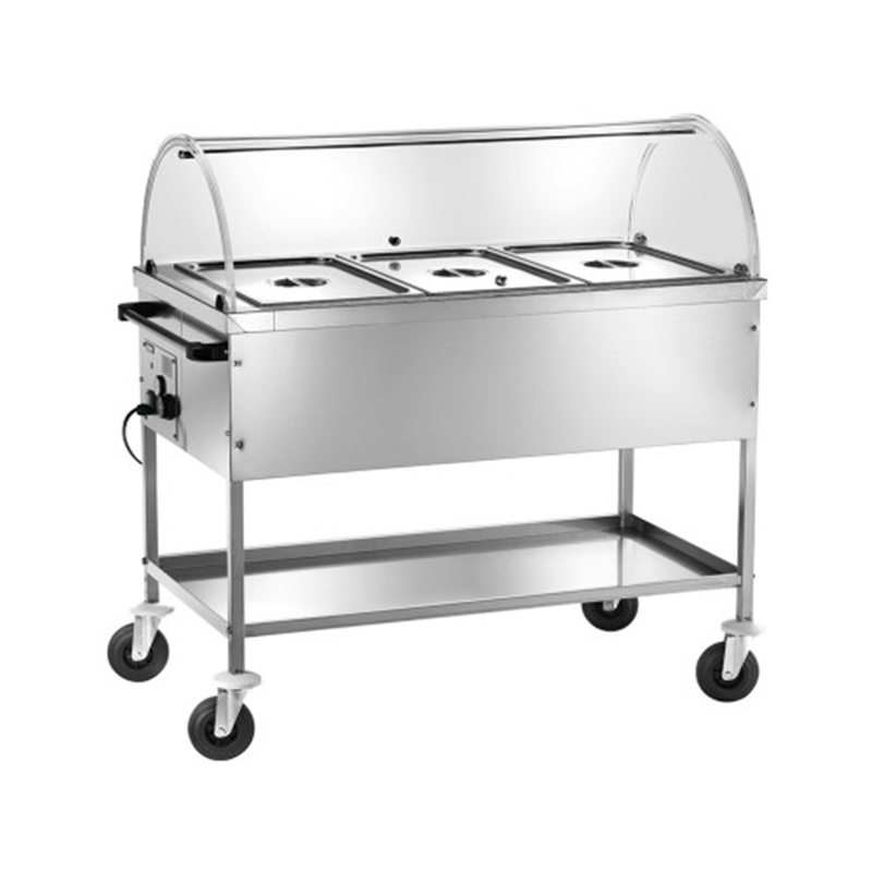 Carrello termico inox bagnomaria 3xGN1/1 + CUPOLA V2