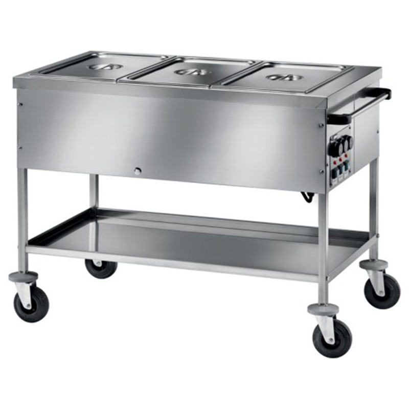 Carrello termico inox bagnomaria - TEMPERATURE DIFFERENTI 3xGN1/1