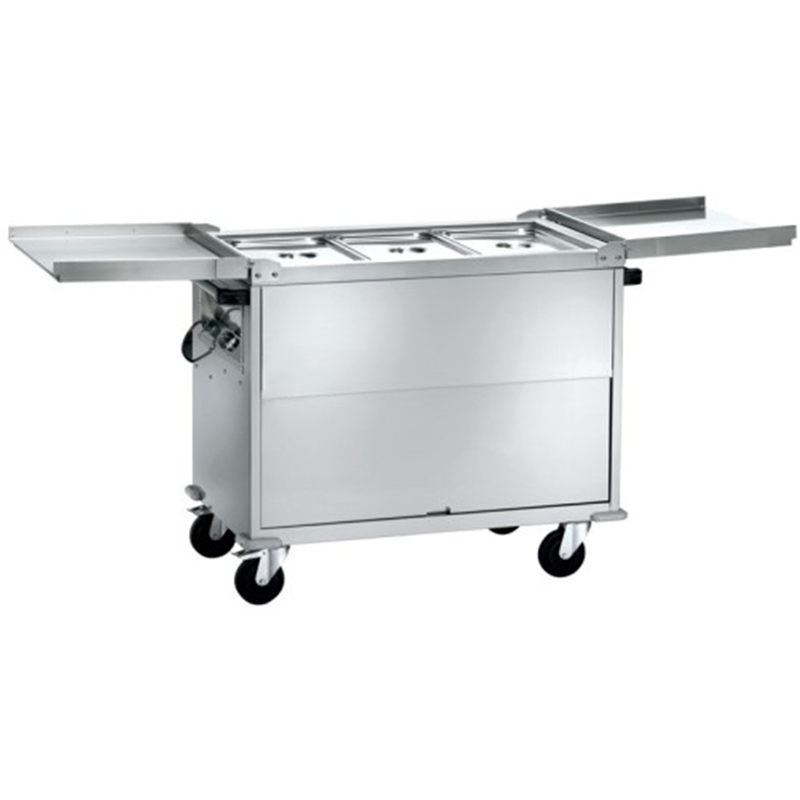 Carrello termico inox bagnomaria ARMADIATO C/COPERCHI 3xGN1/1