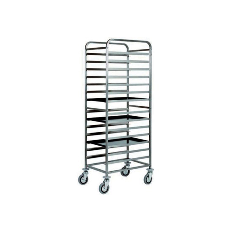 Carrello inox portateglie pasticceria - 14 TEGLIE V2