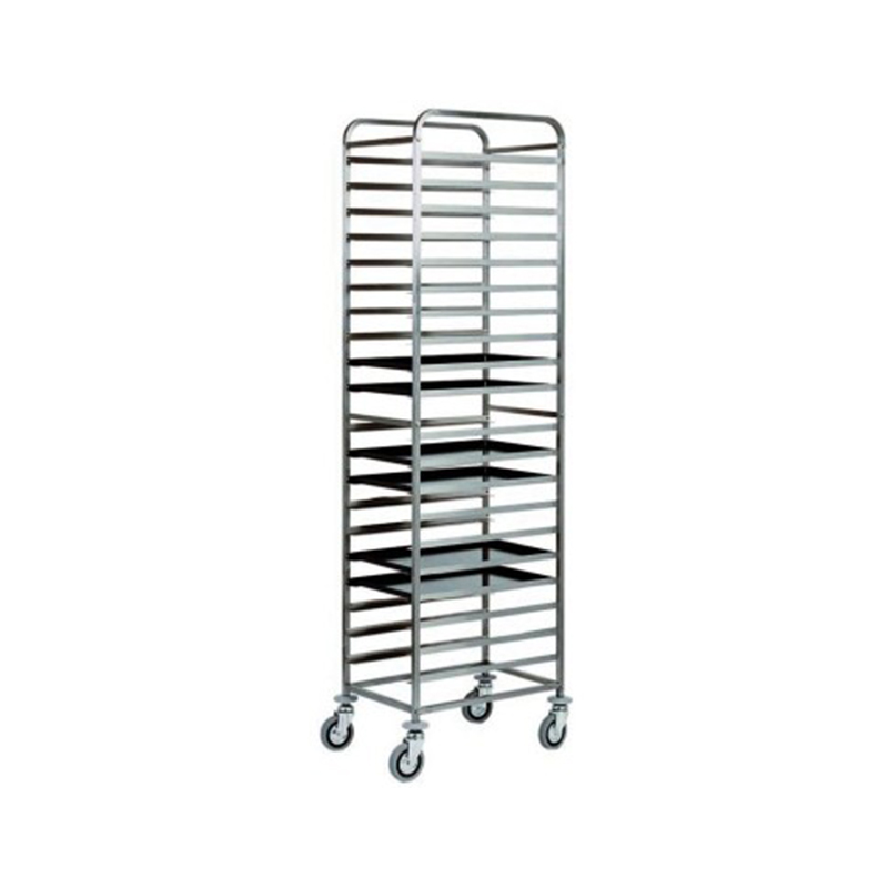 Carrello inox portateglie pasticceria - 20 TEGLIE V2