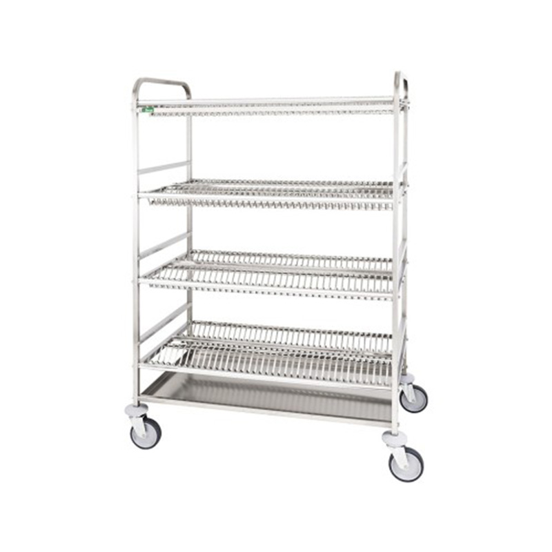 Carrello inox SCOLAPIATTI - 4 PIANI