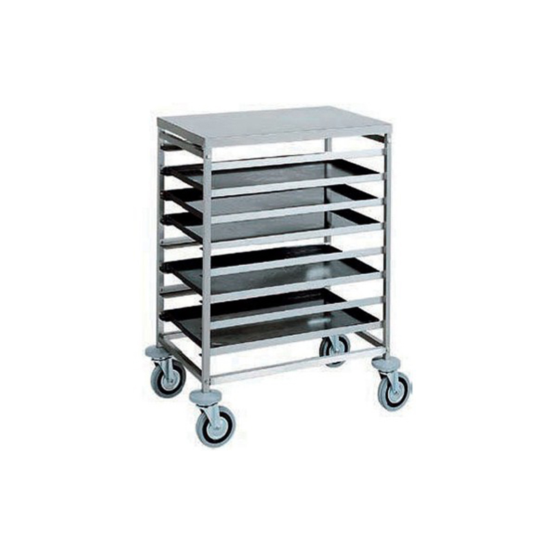 Carrello inox portateglie pasticceria - 8 teglie