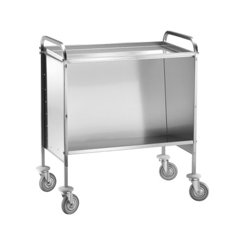 Carrello inox RITIRO PIATTI/VASSOI C/PIANO SUPERIORE - 200 PIATTI V2