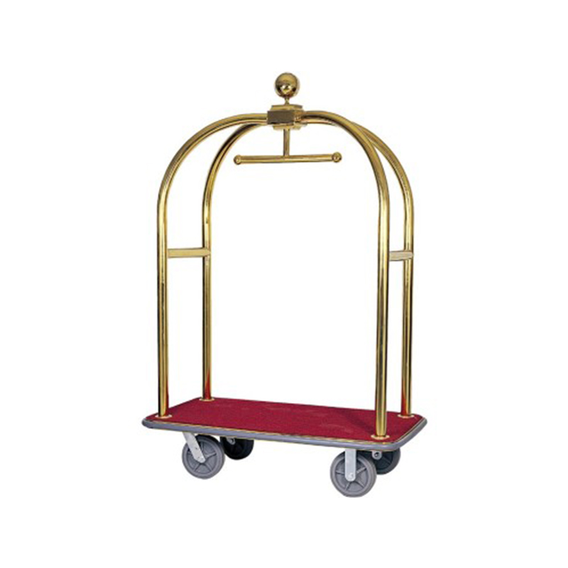 Carrello portavaligie C/APPENDIABITI ROSSO + OTTONE