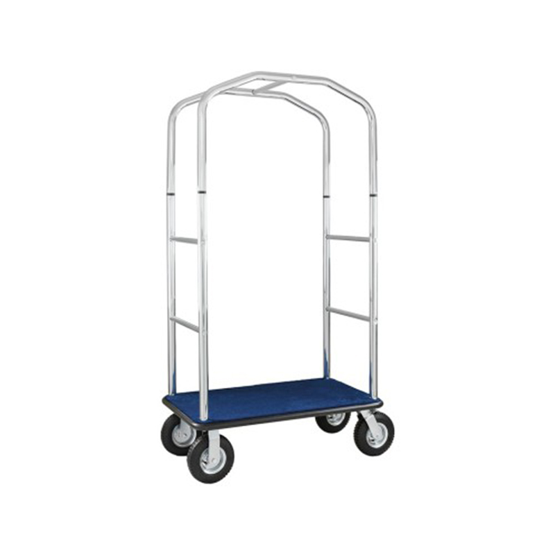 Carrello portavaligie C/APPENDIABITI ROSSA + STRUTTURA CROMATA