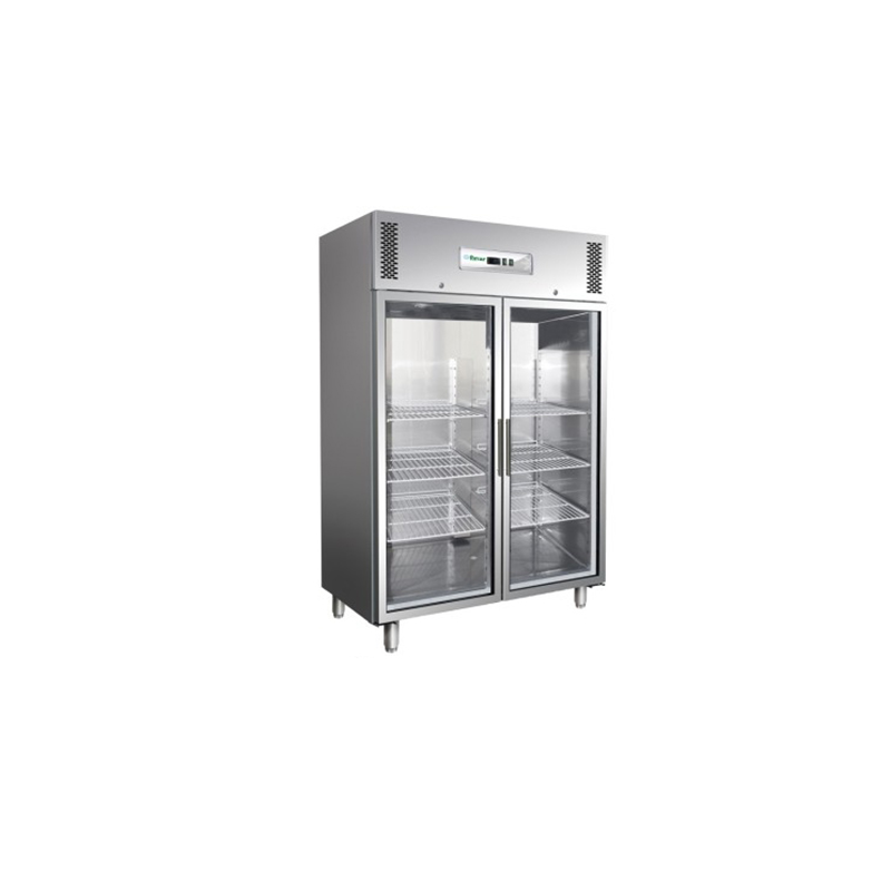 Armadio refrigerato  GN2/1 INOX VENTILATO +2+8°C C/VETRO