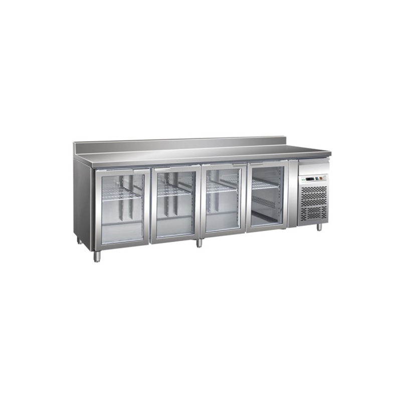 Tavolo refrigerato VENTILATO -2+8°C C/VETRO C/ALZ.