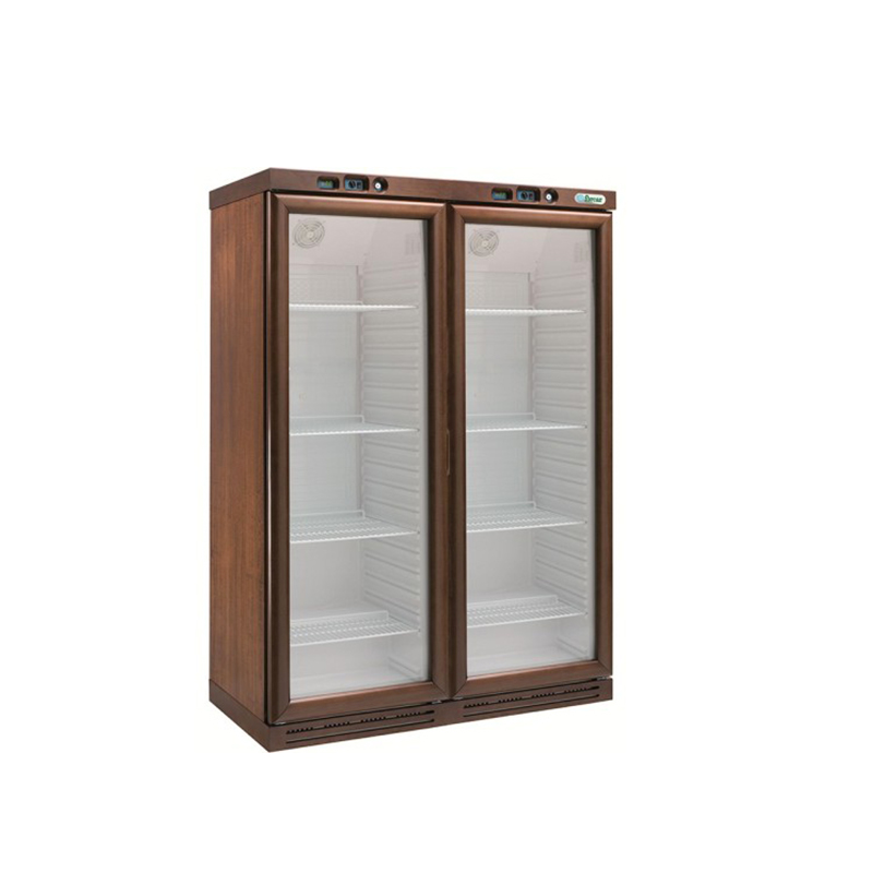 Cantinetta vini legno REFRIGERATA STATICA +2+8°C/+2+8°C NOCE SCURO