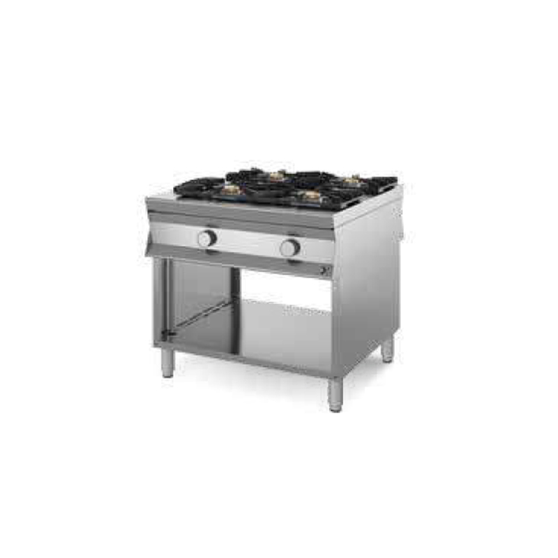 Cucina fiamma libera a gas passante 4 FUOCHI