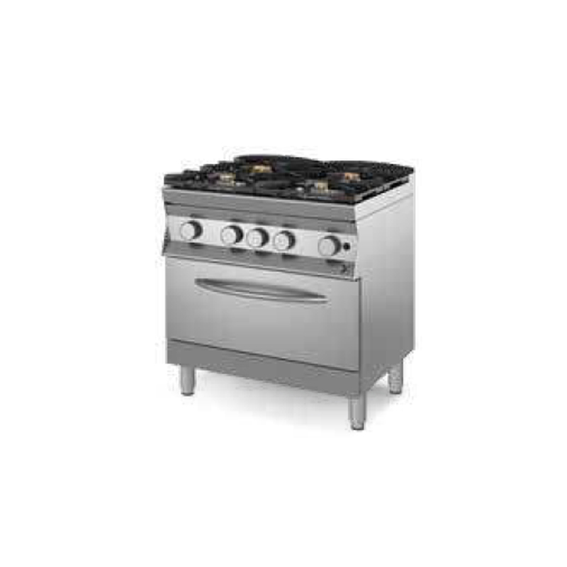 Cucina fiamma libera a gas con forno 4 FUOCHI