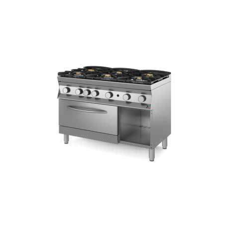 Cucina fiamma libera a gas con forno 6 FUOCHI