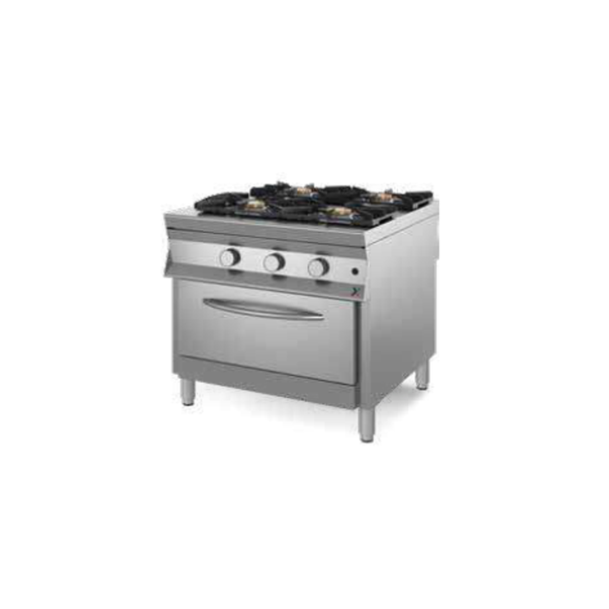 Cucina fiamma libera a gas passante con forno 4 FUOCHI
