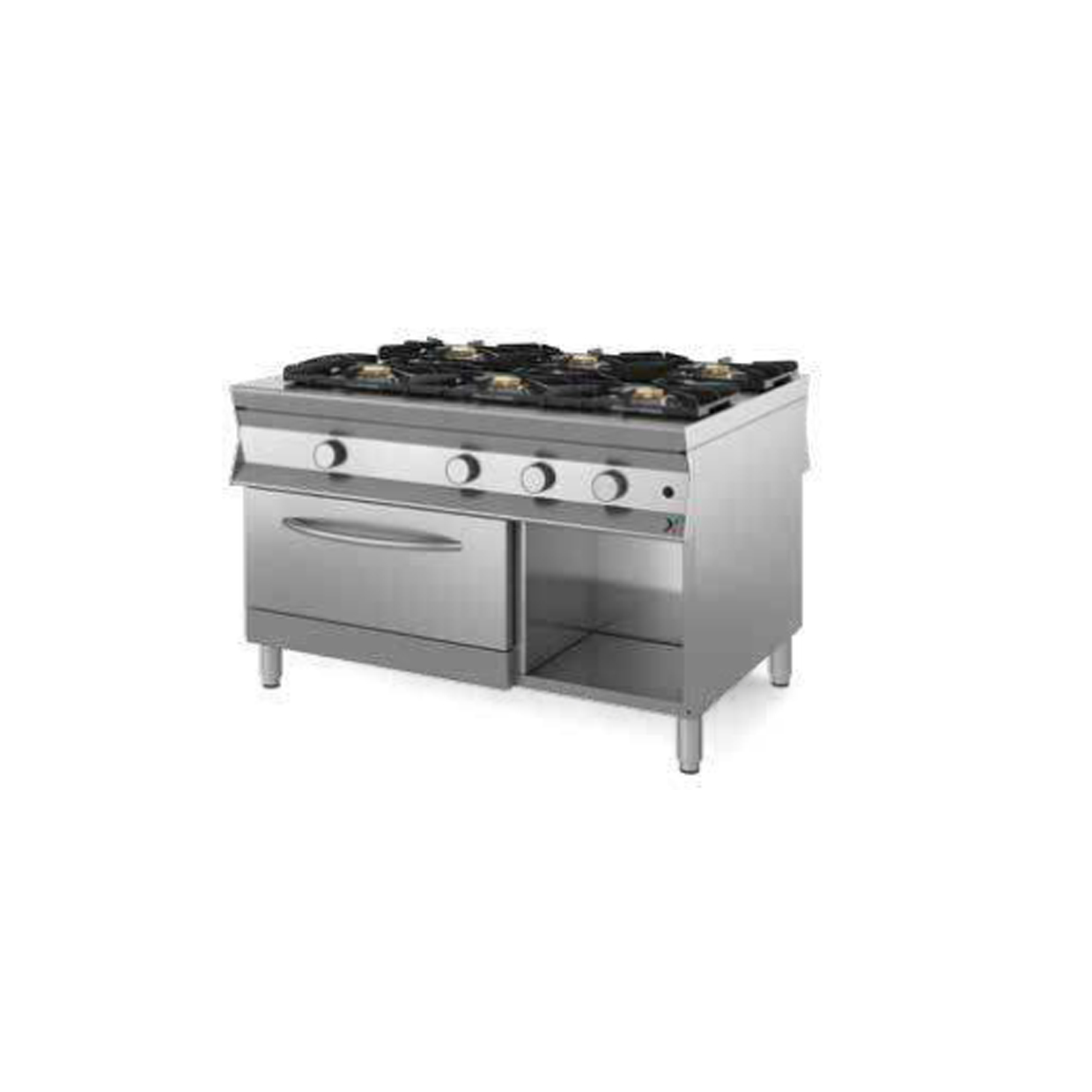Cucina fiamma libera a gas passante con forno 6 FUOCHI