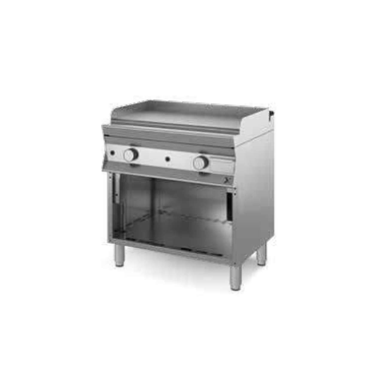 Fry top a gas ARMADIATO A GIORNO CON PIASTRA LISCIA CROMATA SATINATA CR40 4.0