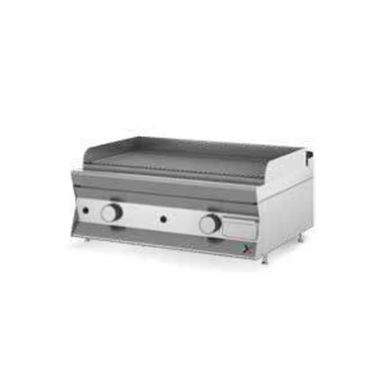 Fry top a gas da banco CON PIASTRA RIGATA CROMATA SATINATA CR40 4.0