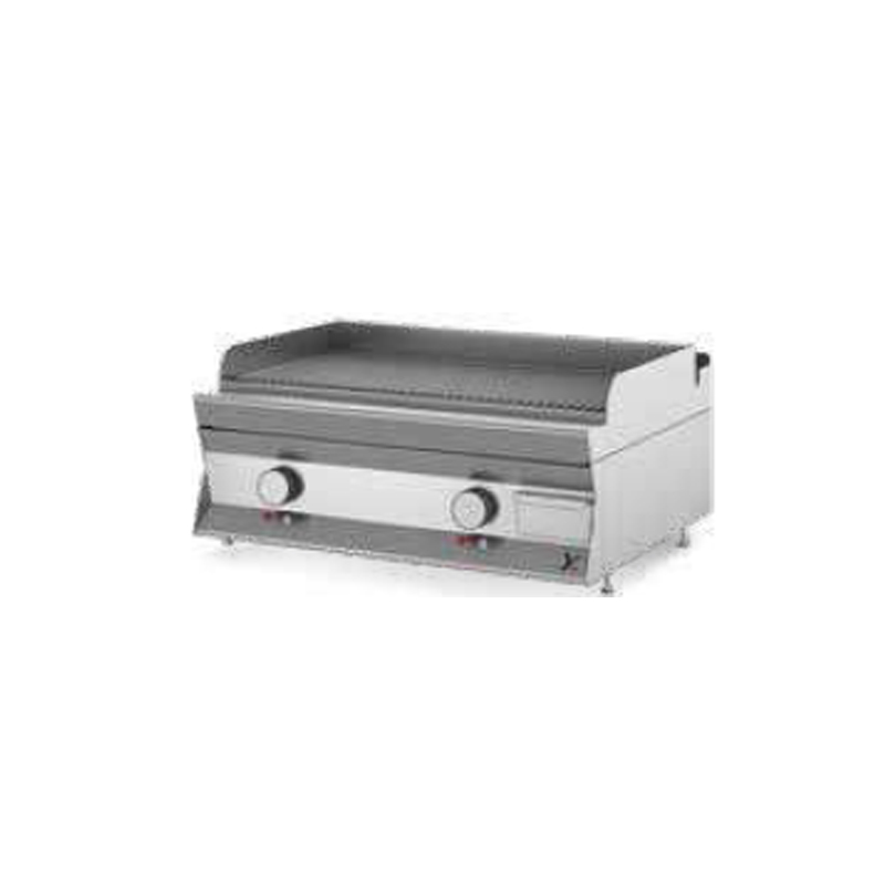 Fry top elettrico da banco PIASTRA RIGATA CROMATA SATINATA CR40 4.0
