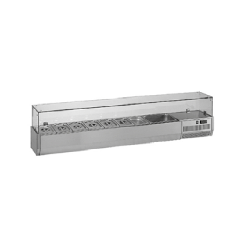 Vetrina refrigerata 8 bac. PIZZERIA GN 1/4 GRUPPO A DX VERSIONE BASIC