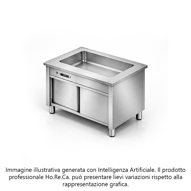 Elemento bagnomaria - vano inferiore caldo con ante scorrevoli