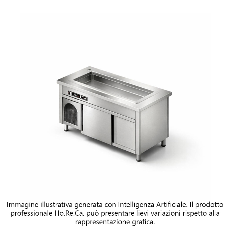 Elemento freddo con vasca - vano inferiore con ante scorrevoli
