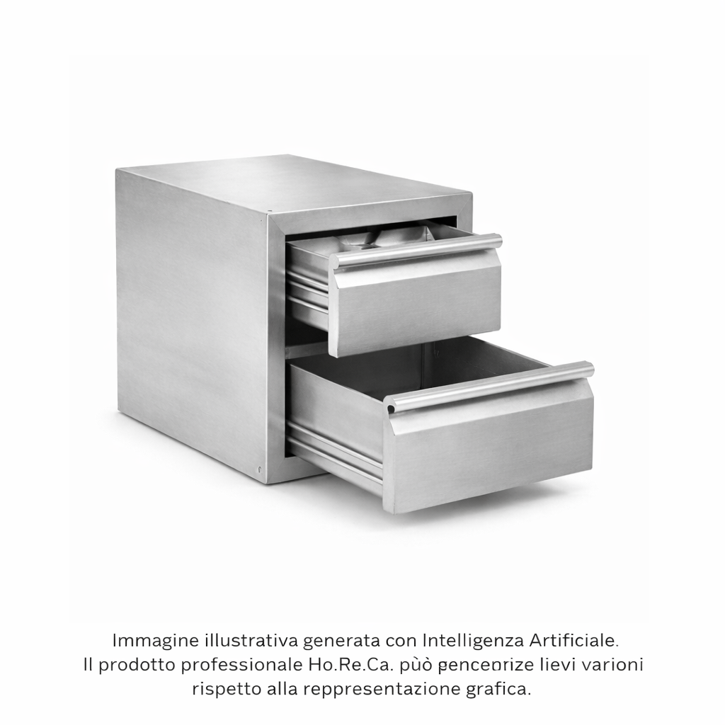Inserto a due cassetti 1/3 e 2/3 (il grande sotto) per basi refrigerate da 700 mm di profondità