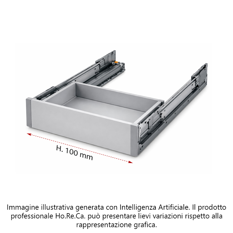 Cassetto h.100 completo di portacassetto