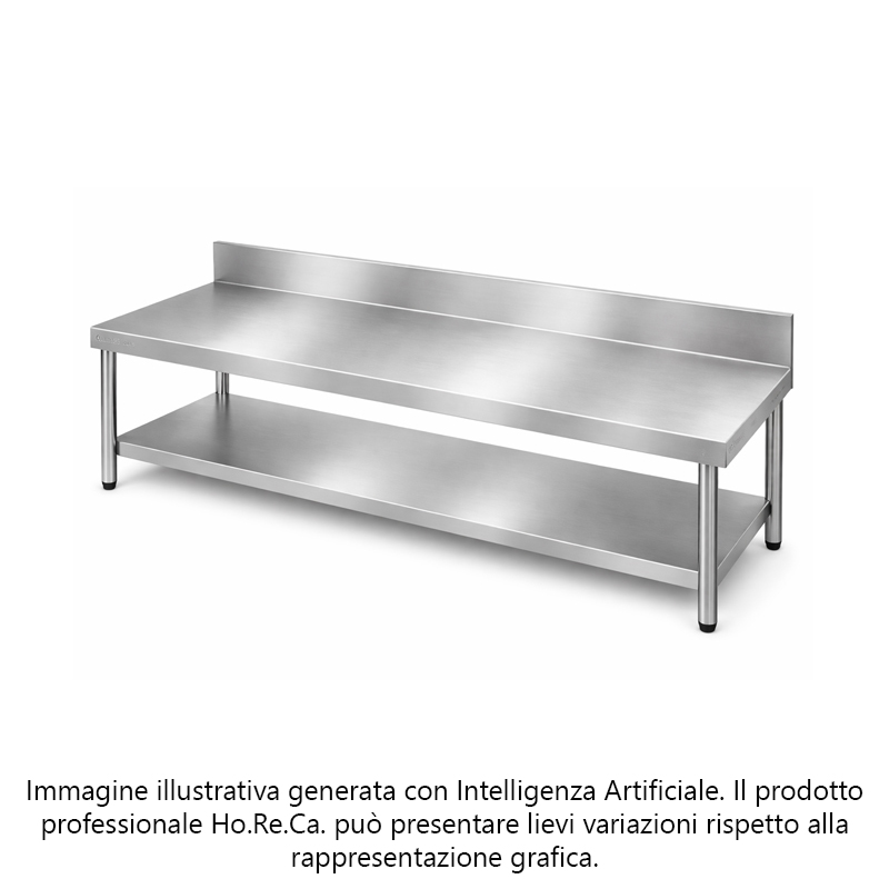 Piano inox unico con bancalina prof. 600