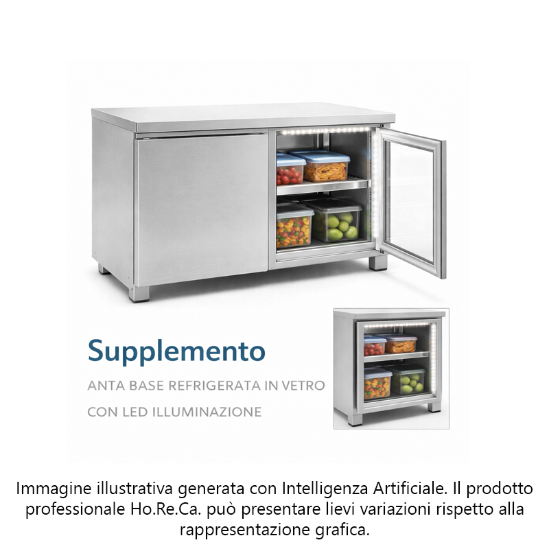 Supplemento anta base refrigerata in vetro con led illuminazione (solo su basi TN)