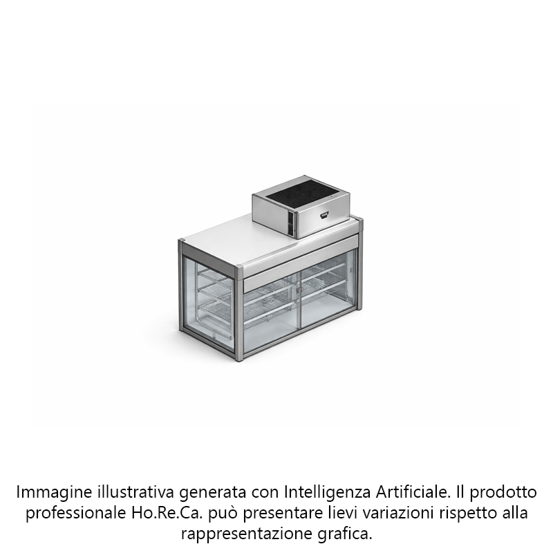 Vetrine refrigerate da appoggio con gruppo compressore sup., con tendina lato cliente