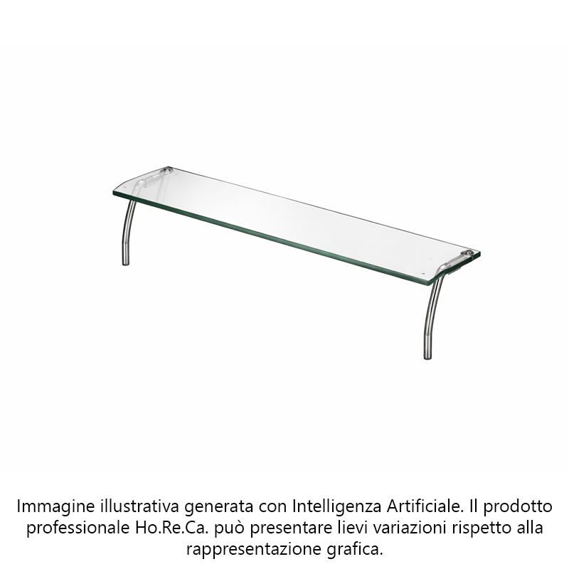 Mensole in cristallo con supporti in tubolare inox