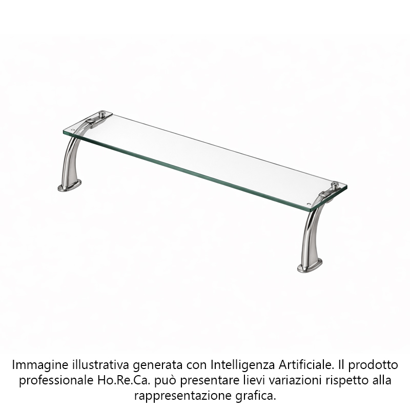 Mensole in cristallo con supporti in acciaio pieno