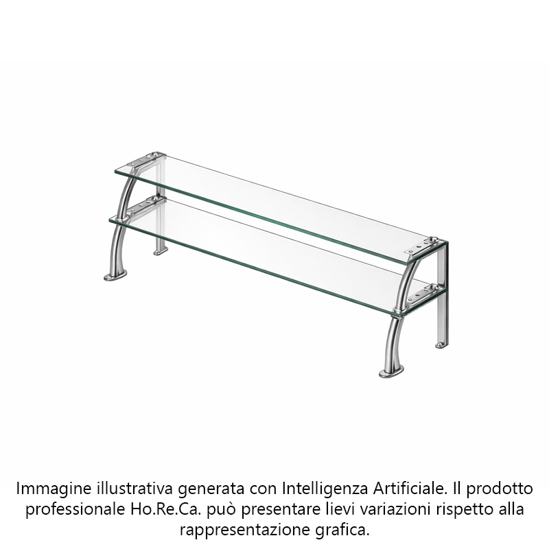 Mensole in cristallo con supporti in acciaio pieno