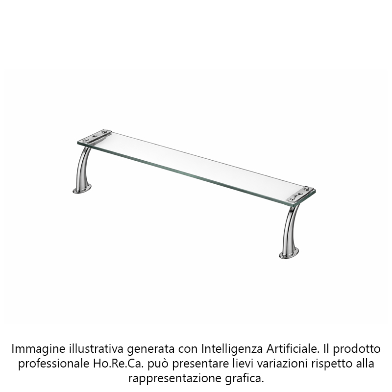 Mensole in cristallo con supporti in acciaio pieno