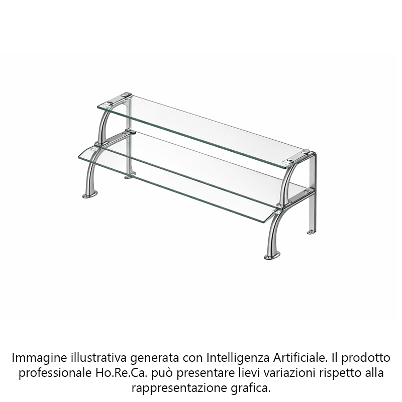 Mensole in cristallo con supporti in acciaio pieno