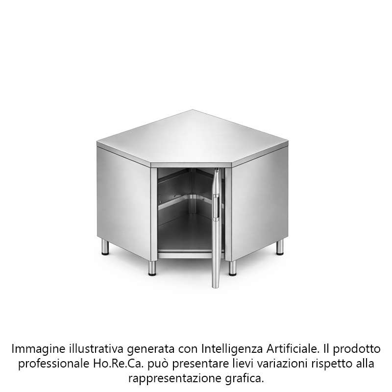 Tavolo armadiato anta a battente ad angolo prof. 700 senza alzatina posteriore
