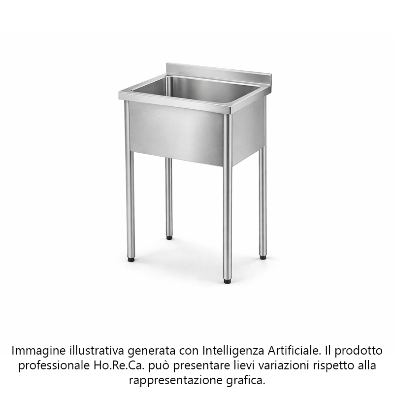 Lavatoio con basamento su gambe profonditá 700