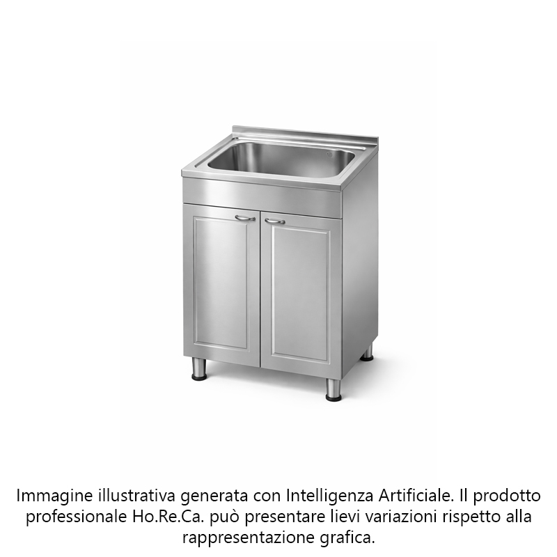 Lavatoio armadiato con ante a battente profonditá 600