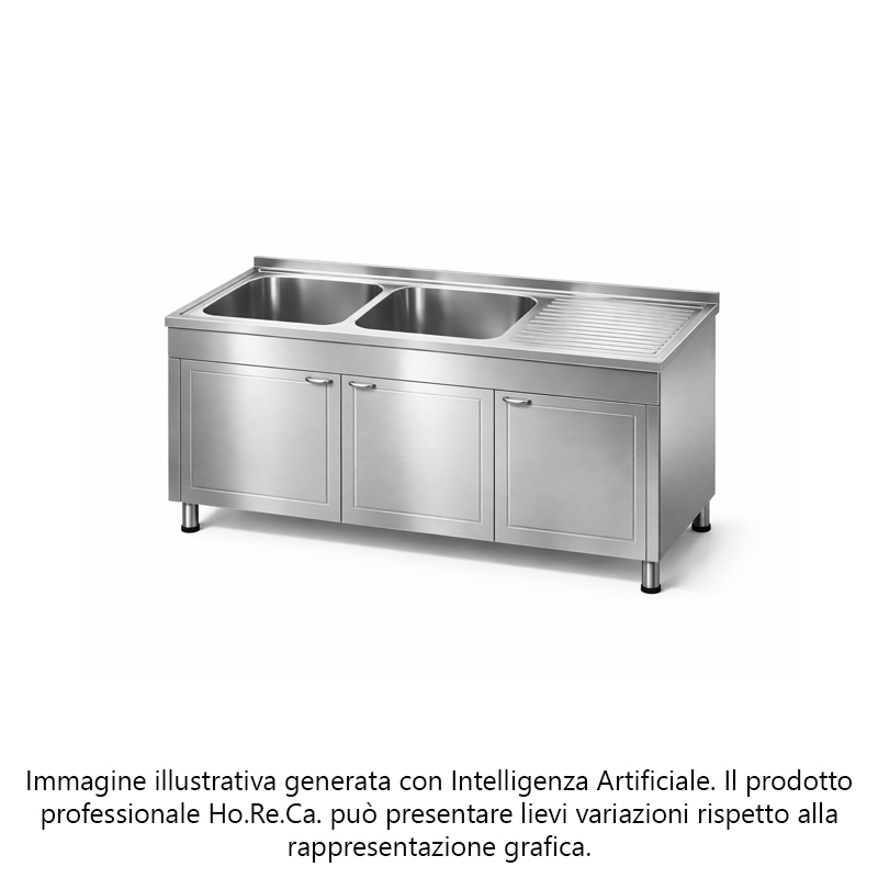 Lavatoio armadiato con ante a battente profonditá 700