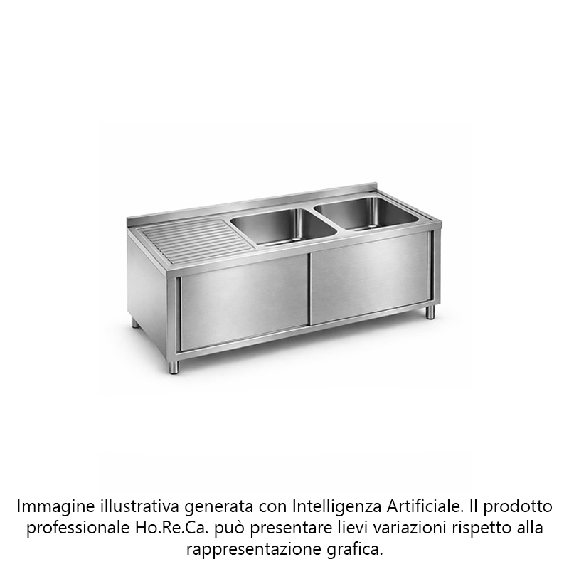 Lavatoio armadiato con ante scorrevoli profonditá 700